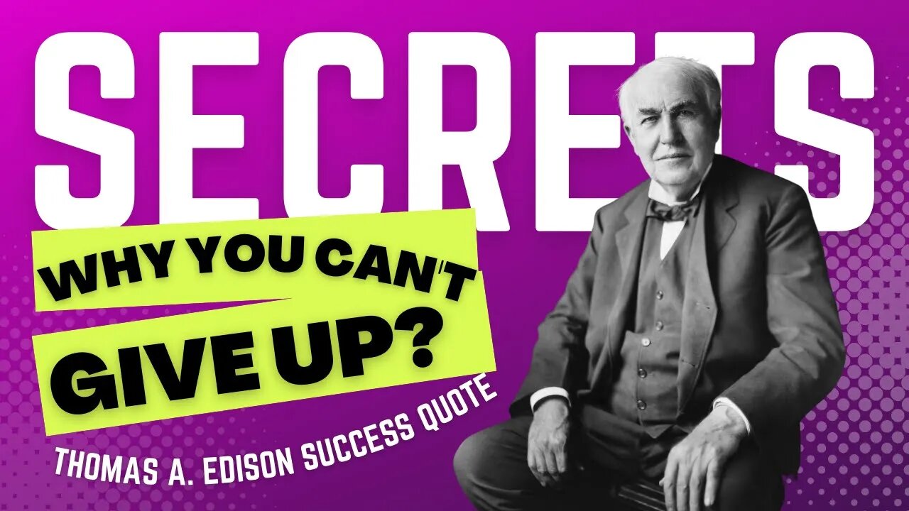 Thomas A.Edison Success Quote│Why You Can't Give Up? 🔥💪│Short Video│#quote #motivationalvideo