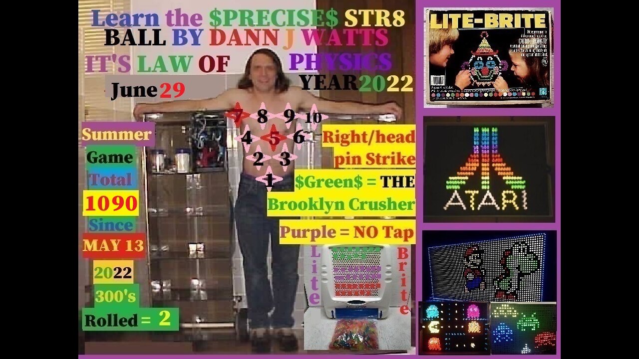 Learn how to become a better straight ball bowler #49 with Dann the CD born MAN on 6-29-22 LiteBrite.#49 bowl video