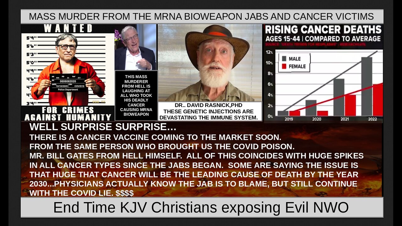 MASS MURDER FROM THE MRNA BIOWEAPON JABS AND CANCER VICTIMS