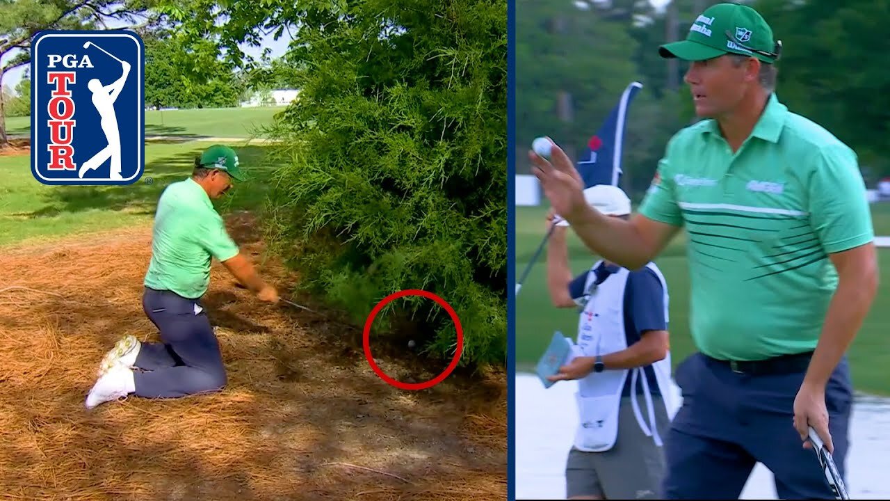 Padraig Harrington saves par FROM HIS KNEES at Texas Children’s