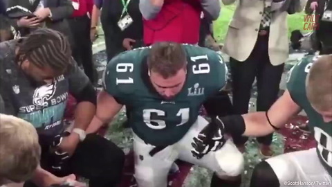 Watch Eagles Team Prayer On Field After Winning Super Bowl