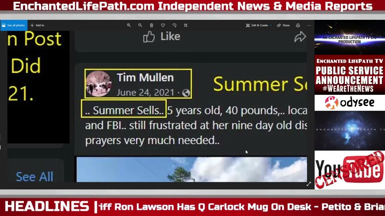 Sandman Tim Mullen Posts 'Summer Sells' - June 24 Facebook Update - Why? - Creepy Tim Nice But Grim!