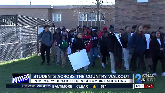 Students at Catonsville High School participate in nation-wide walkout