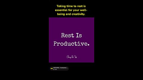 Rest Is Productive.