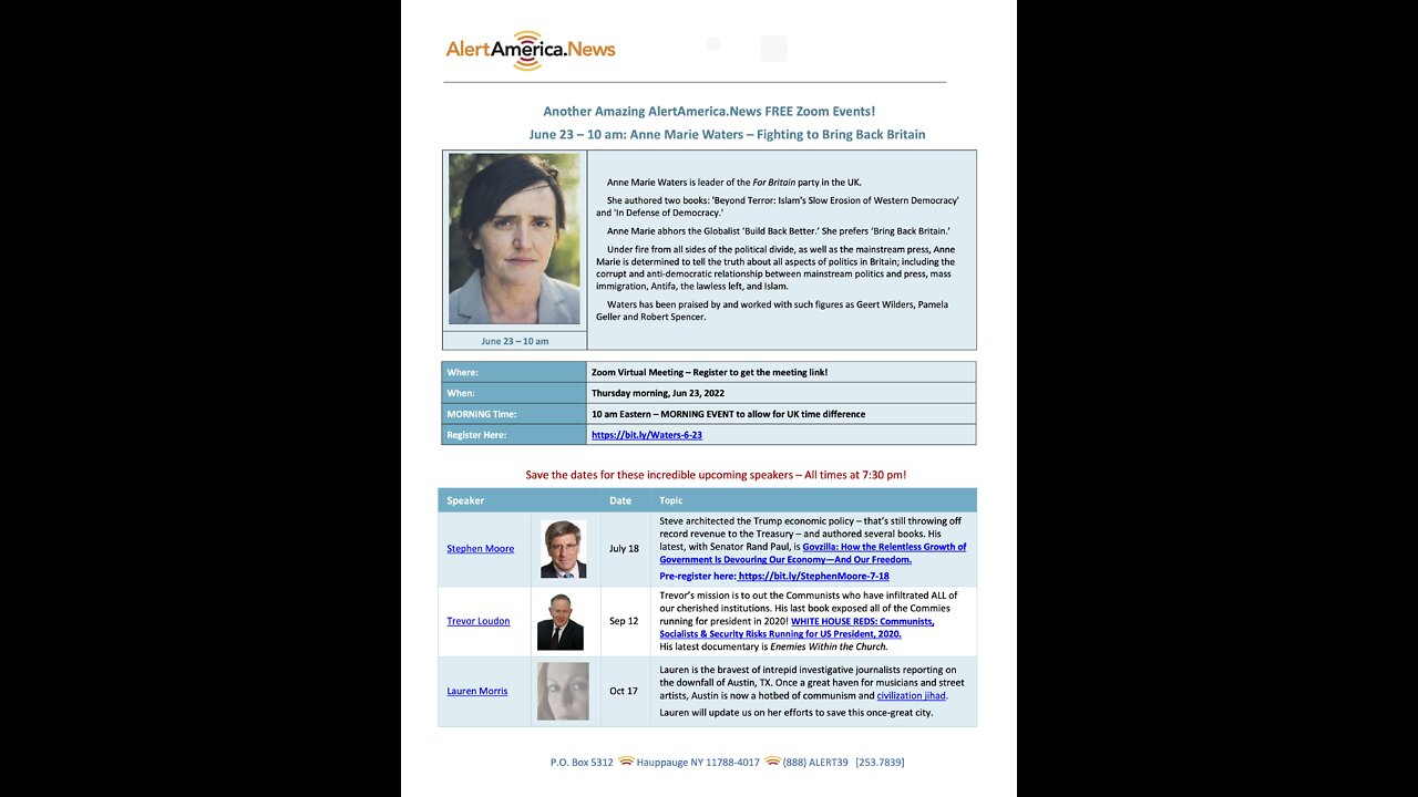 Anne Marie Waters at AlertAmerica.News 6-23-22