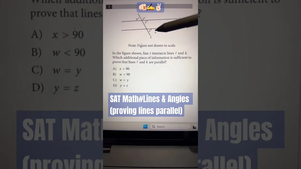 Lines & angles problem to prove parallel lines #youtubeshorts #mathtrick#satmath#youtube #math