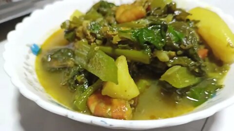 পুঁই শাক দিয়ে চিংড়ি রান্না | Pui Shak Diye Chringri | Bangladeshi Pui Shaag Recipe | Hom Cooking
