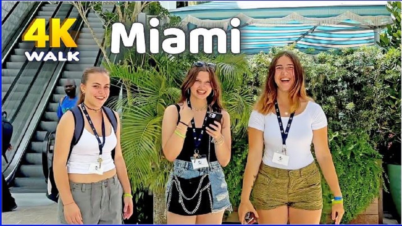 【4K】𝐖𝐀𝐋𝐊 ➜ ☘️ MIAMI Beach 🇺🇸 USA 🇺🇸 4K video 𝐇𝐃𝐑 !