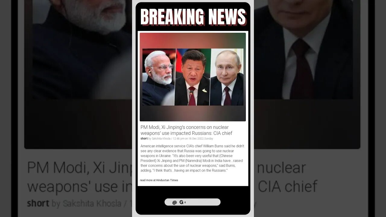 Latest News | CIA Chief Reveals How PM Modi & Xi Jinping Impacted Russian Nuclear Weapons Use