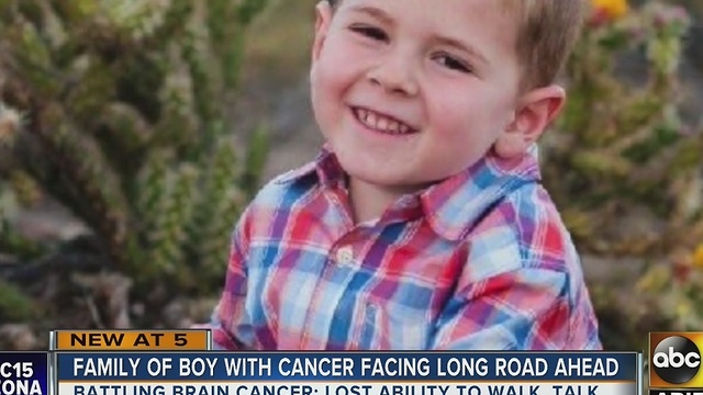 Boy loses ability to walk and talk while fighting cancer