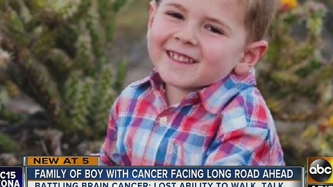 Boy loses ability to walk and talk while fighting cancer