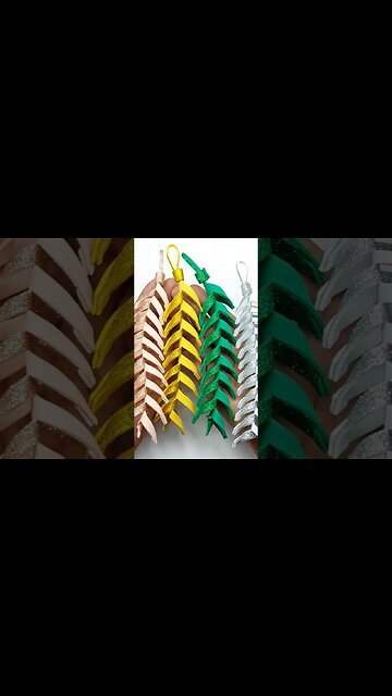 🌿Glitter Foam Leaves🌿 Make Beautiful Paper Leaf Easy #diy #crafts #christmas #christmasdecor