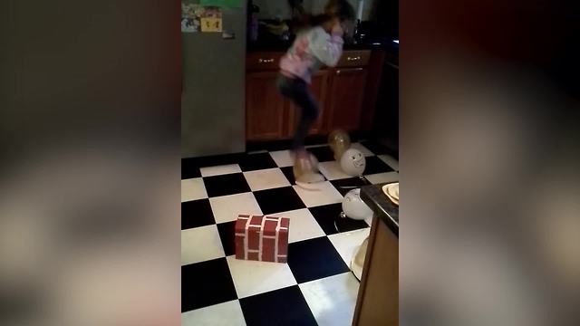 Girl Fails At Balloon Popping