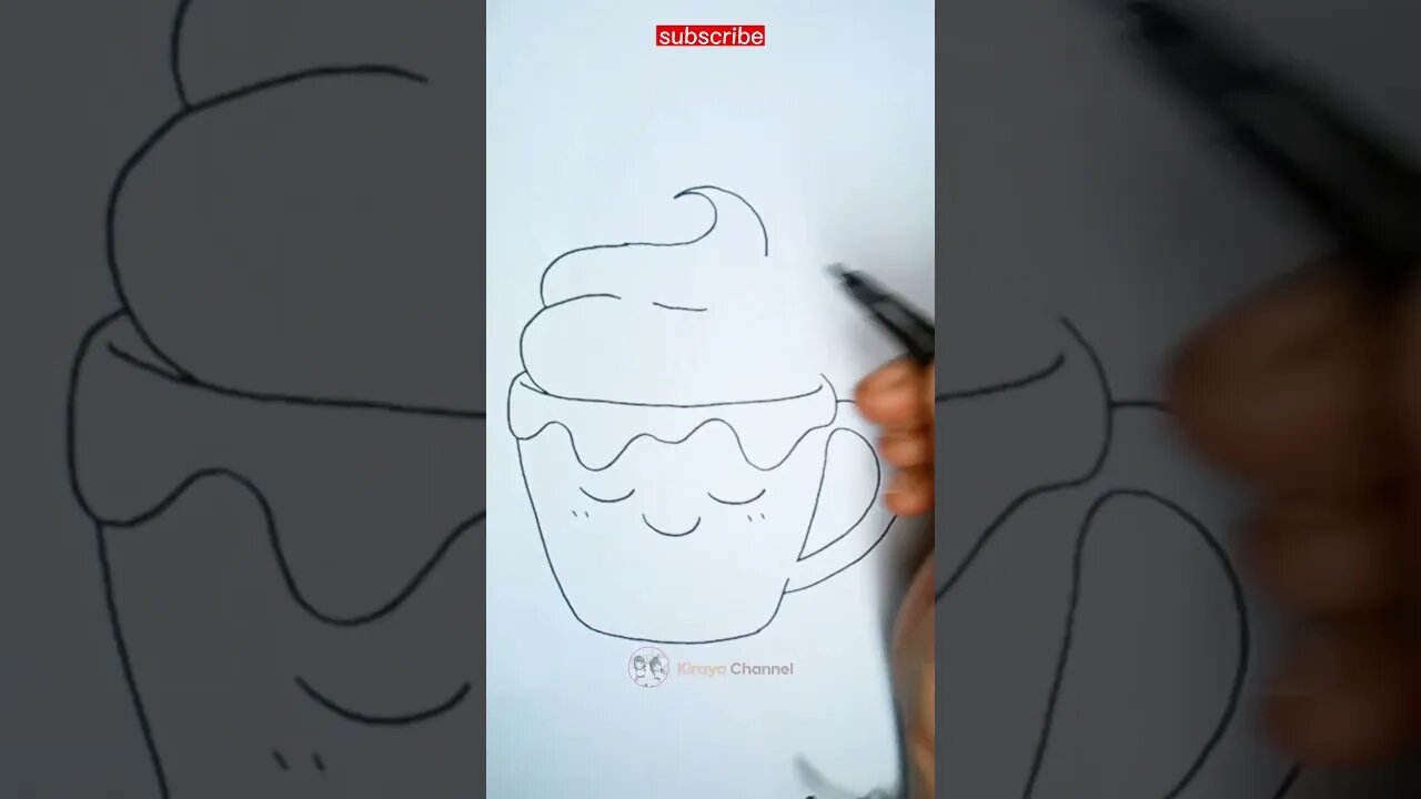 how to draw cute pudding cup