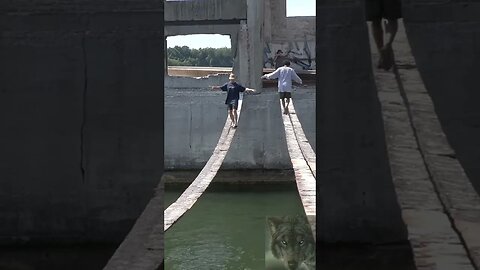 Walking Across A Broken Bridge #shorts #funny