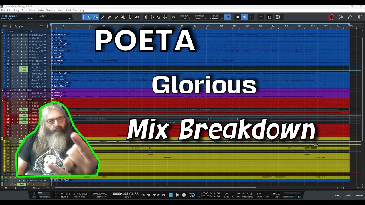 Poeta Glorious My Mix Breakdown In Studio One @Poeta_Band