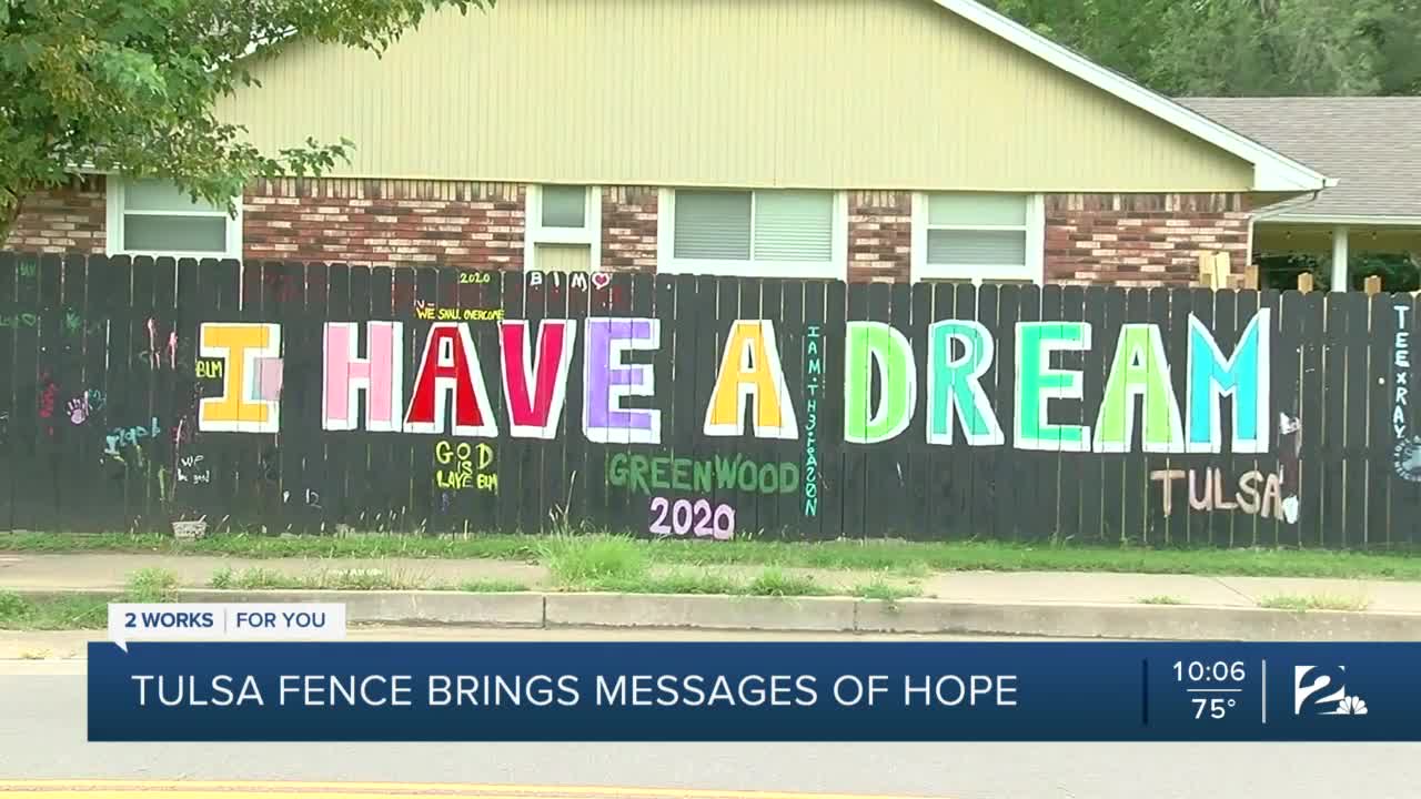 Tulsa fence brings messages of hope