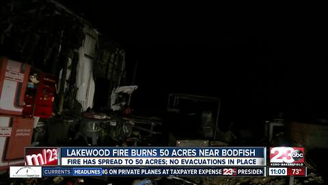 Lakewood fire burns 50 acres near Lake Isabella, injures one