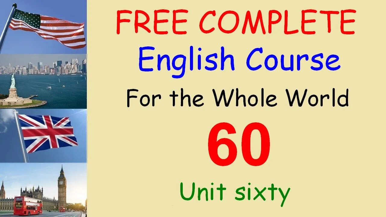 Irregular verbs - Lesson 60 - FREE COMPLETE ENGLISH COURSE FOR THE WHOLE WORLD