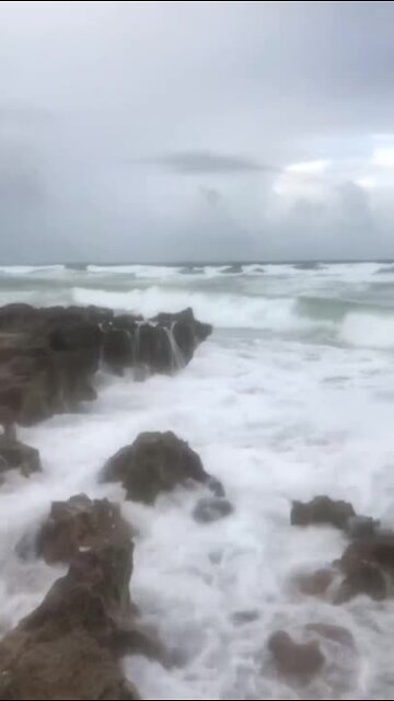 Water crashing at "The Rocks" on Hutchinson Island
