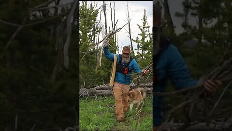 Building a fire in the Wyoming wilderness. Gunsight Pass in the Tundra TRD Pro