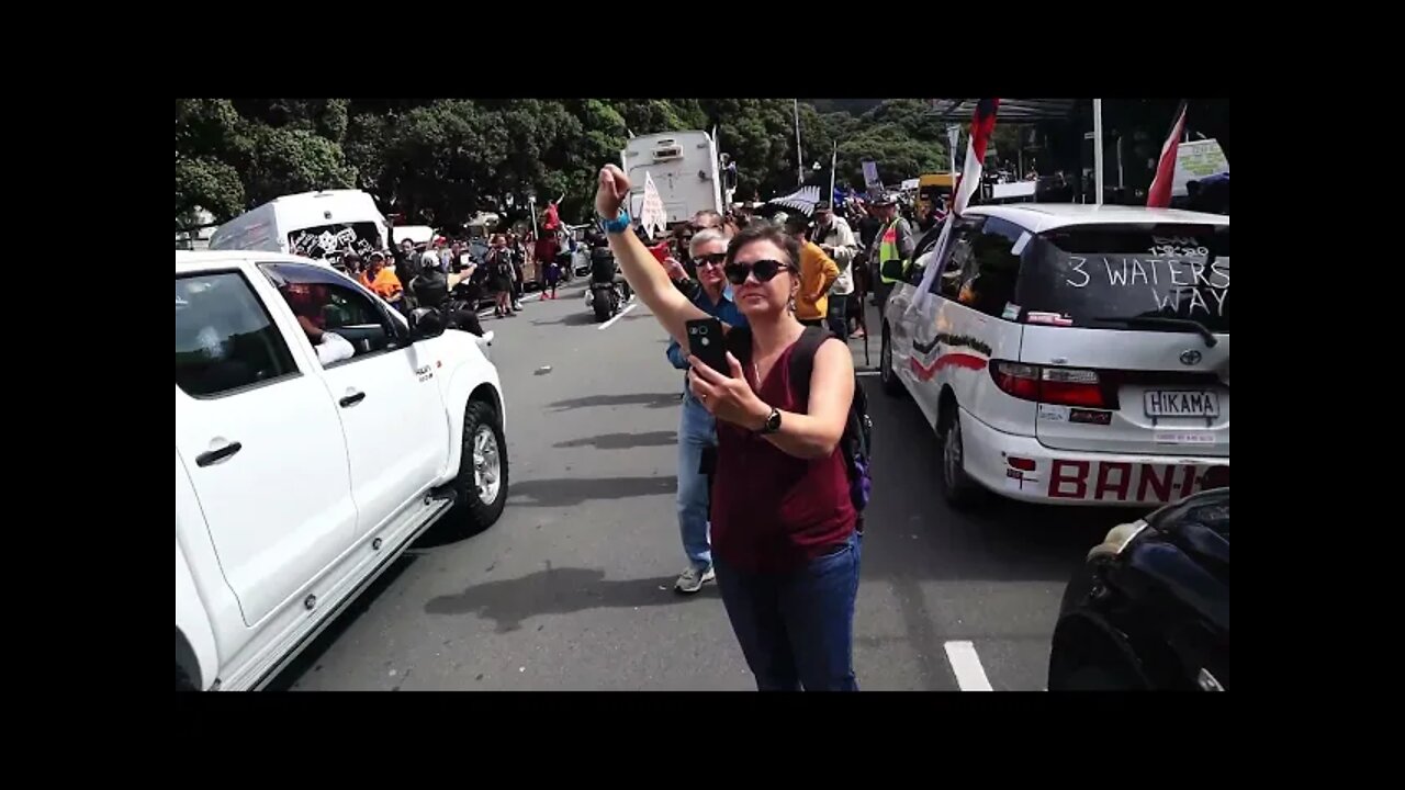 Convoy 2022 NZ arrives in Wellington Freedom Convoy New Zealand