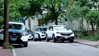 Boston police searching the Fort Hill area for evidence