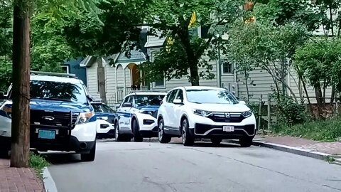 Boston police searching the Fort Hill area for evidence