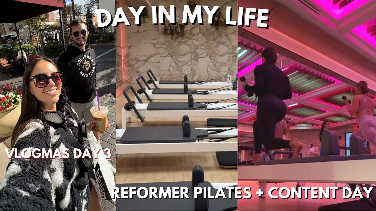 VLOGMAS 2023 DAY 3: REFORMER PILATES, LULULEMON RUN, CONTENT DAY