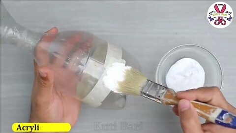 Plastic bottle flower vase making