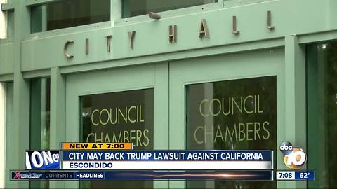 City may back Trump lawsuit against California