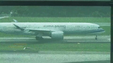 Airbus A350 B-18901 performing pushback before to takeoff from Singapore to Taipei
