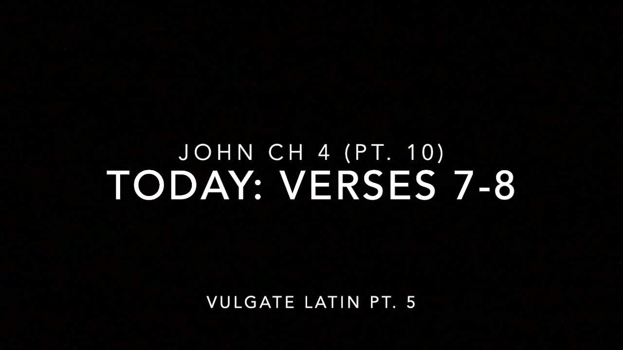 John Ch 4 Pt 10 Verses 7-8 (Vulgate 5)