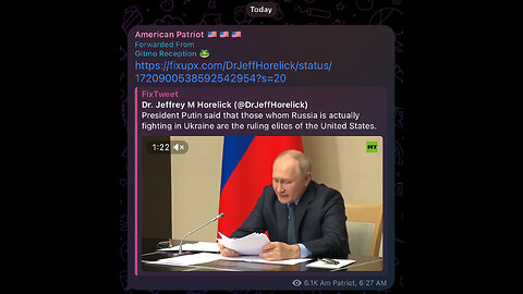 Putin said that those whom Russia is actually fighting in Ukraine are the ruling elites of the US