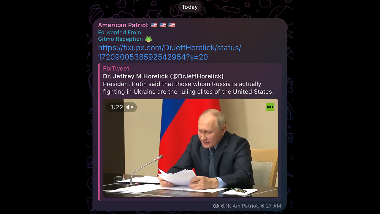 Putin said that those whom Russia is actually fighting in Ukraine are the ruling elites of the US