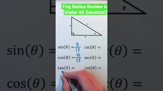 Trig Ratios in less than a minute #trigs #trigonometry #trigratios #algebra #precalc