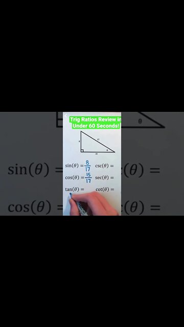 Trig Ratios in less than a minute #trigs #trigonometry #trigratios #algebra #precalc