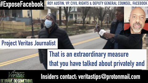 Facebook VP of Civil Rights Roy Austin EVADES Questions From Veritas Journalist on Civil Rights