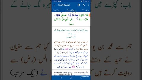 Hadees SHARIF Sahi bukhari SHARIF hadees number #241 #242 in arbic urdu and English language