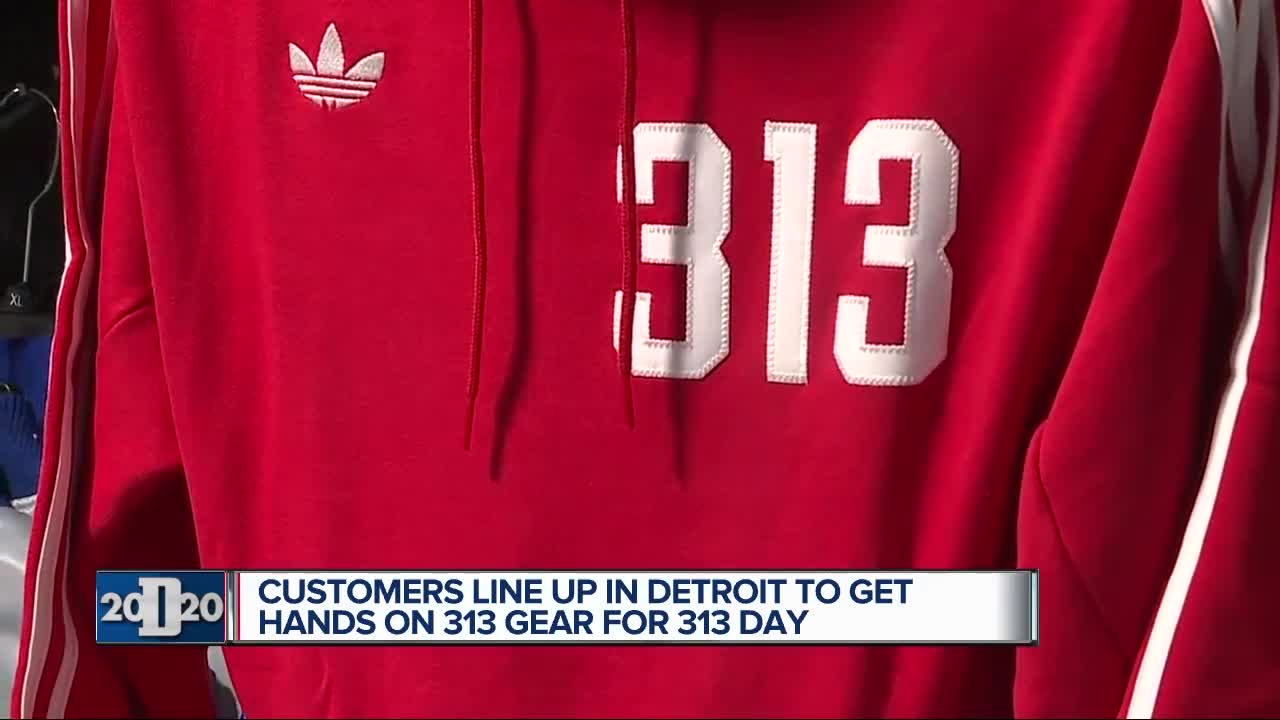 Customers line up in Detroit for 313 dear on 313 day