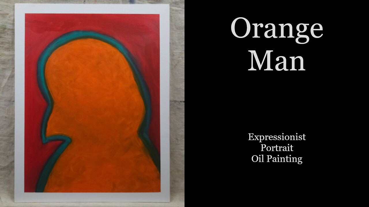 CHECK THIS OUT ”Orange Man” Expressionist Portrait Painting inspired by a comment