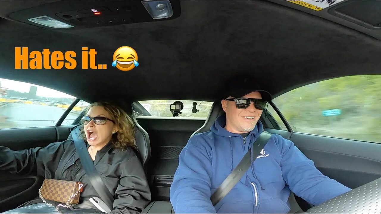 Wife Experiences Launch Control For The First Time 😂 (Audi R8 V10 Plus)