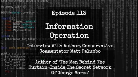 IO Episode 113 - Interview with Author Matt Palumbo On George Soros