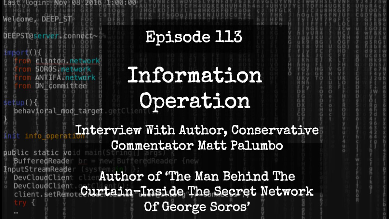 IO Episode 113 - Interview with Author Matt Palumbo On George Soros