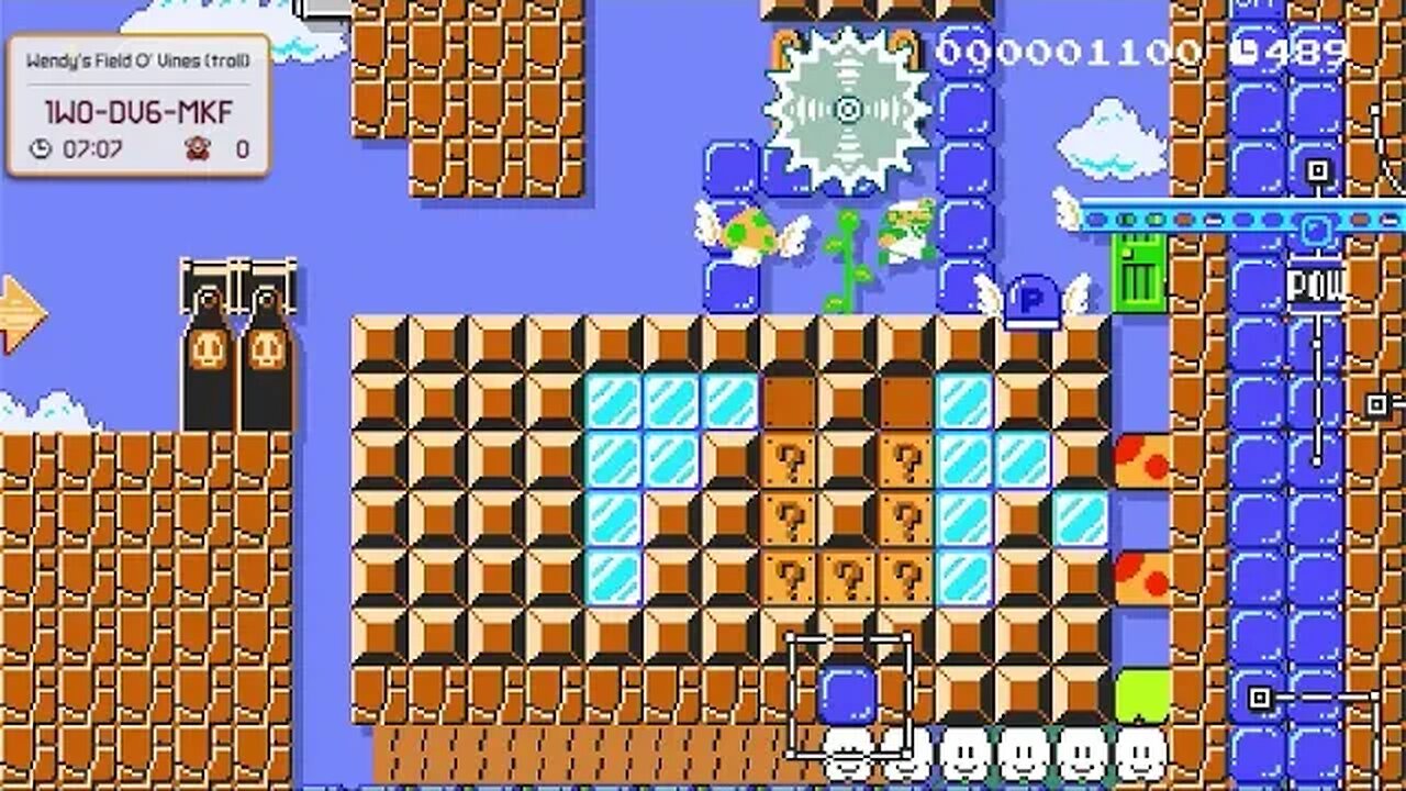 Mario maker 2 Wendy's Field O' Vines