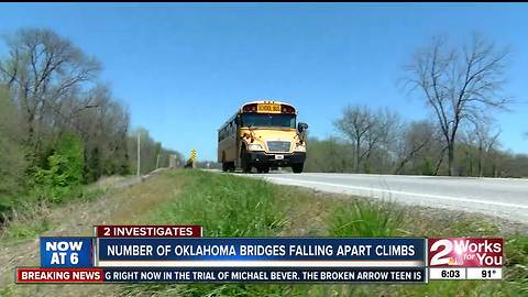 Number of Oklahoma bridges falling apart climbs