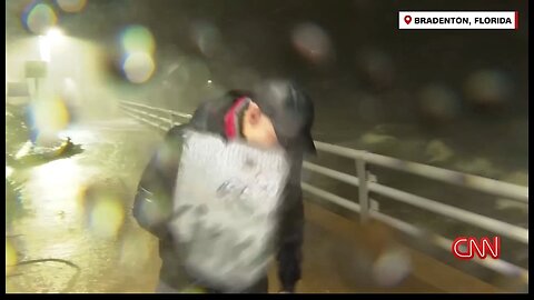 CNN's Anderson Cooper Gets Smacked In The Face From Hurricane Milton Debris Live