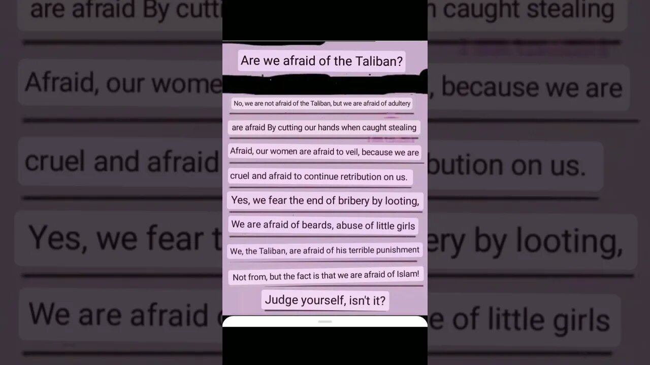 We're Not Afraid Of The Taliban.#islamicteachings #religion #prophetmuhammad #hadith #taliban