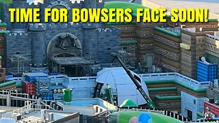 Scaffolding Under Bowser’s Head! | Super Nintendo World | Universal Studios Hollywood!