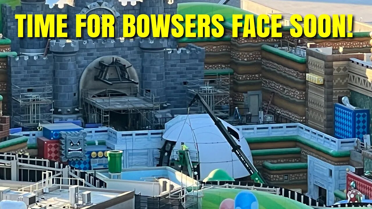 Scaffolding Under Bowser’s Head! | Super Nintendo World | Universal Studios Hollywood!
